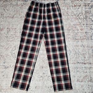 Maje Women's Plaid Trousers- Black, Red, White
